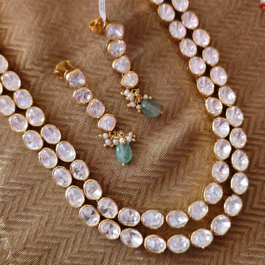 2 Layer Moissanite Polki Set 